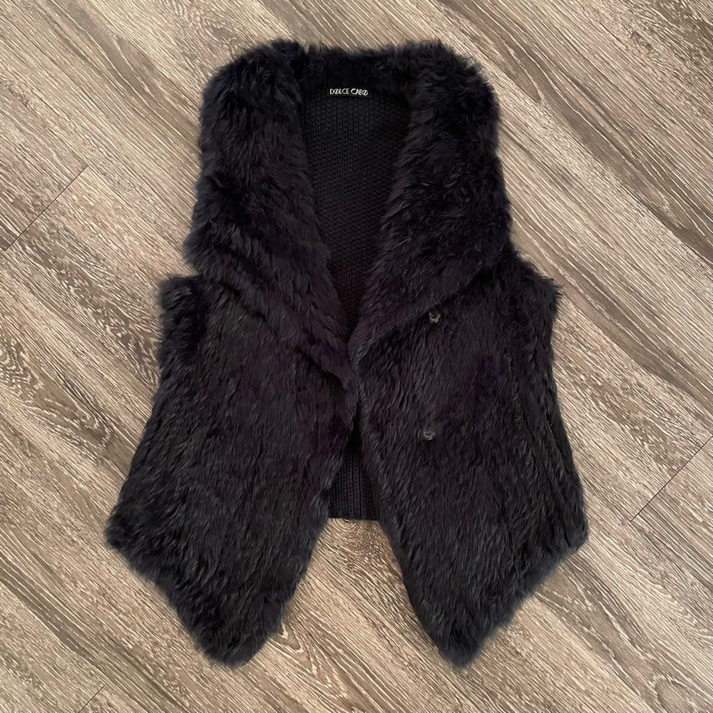 DolceΒ Caboβnaturalβrabbitβfurβvest